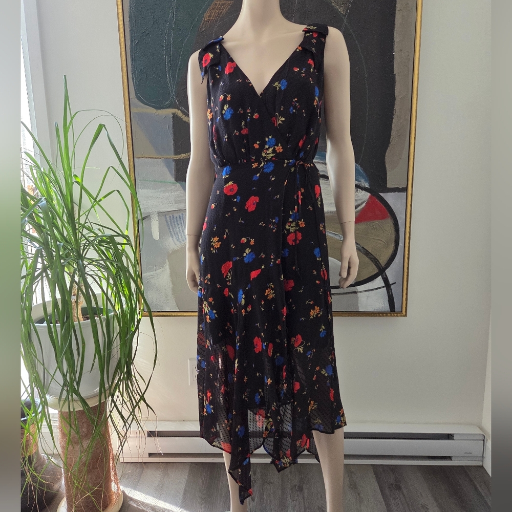 The Kooples | Floral Print Silk Wrap Dress